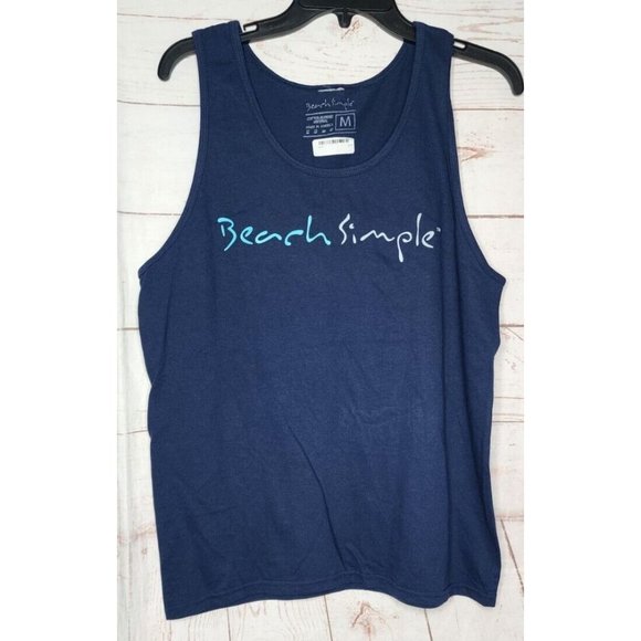 Rare Beach Simple Logo Medium Cotton Blend Women U.S.A Made Tank Top - Picture 1 of 7